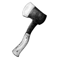 Hand drawn axe isolated on background