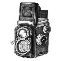 Analog camera vintage style illustration