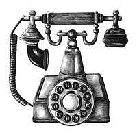 Old phone vintage style illustration
