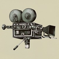 Video camera vintage style illustration