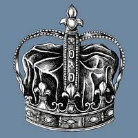 Hand drawn royal crown isolated on background