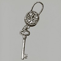 Hand drawn key isolated on background