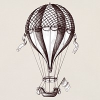Hand drawn hot air balloon
