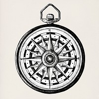 Hand drawn classic compass