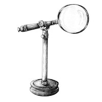 Hand drawn magnifier isolated on background