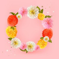 Blooming floral wreath design vector