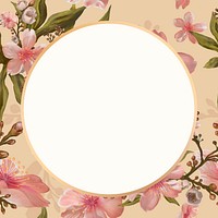 Gold round lily frame design resource
