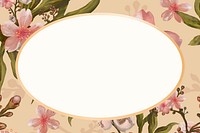 Gold oval lily frame design resource