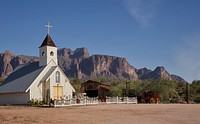 The Elvis Presley Memorial Chapel at the Superstition Mountain Museum in Apache Junction, Arizona.