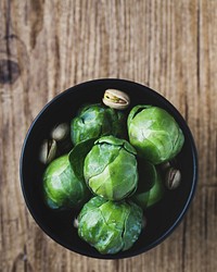 Free brussels sprouts with pistachios image, public domain food CC0 photo.