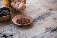 Freshly made cocoa powder