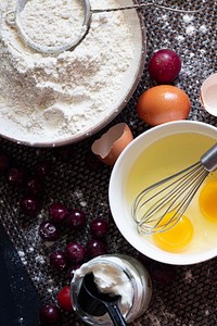 Free cherry cake ingredients image, public domain food CC0 photo.