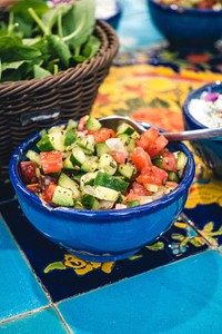 Fresh side dish vegetable salad photo, public domain food CC0 image.