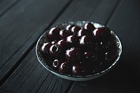 Free black cherries image, public domain fruit CC0 photo.