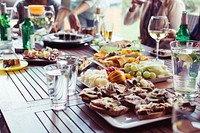 Foods on table image, free public domain CC0 photo.