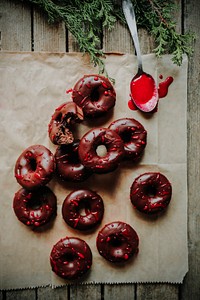 Homemade chocolate doughnut, free public domain CC0 photo.