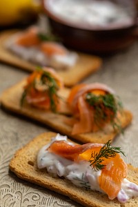 Free easy Gravlax appetizer image, public domain food CC0 photo.