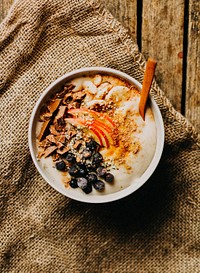 Free oatmeal photo, public domain food CC0 image.