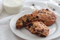 Banana oat chocolate cookies, free public domain CC0 photo.