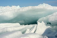 Blue ice along the Straits of MackinacPhoto by Jim Hudgins/USFWS. Original public domain image from Flickr