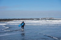 Surfing is popular along the north jetty at Humboldt Bay near Eureka. Original public domain image from Flickr