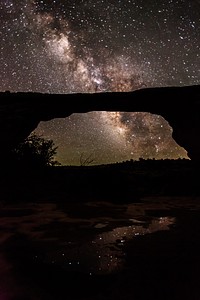 Owachomo Silhouette with Milky Way and Star Reflections. Original public domain image from Flickr
