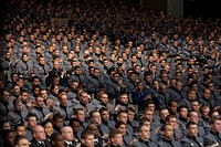 Cadets applaud President Barack Obama's speech on Afghanistan at the U.S. Military Academy at West Point in West Point, N.Y., Dec. 1, 2009.