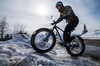 Fat-tire bicycling is making trails as a winter sport at the U.S. Department of Agriculture (USDA) Forest Service (FS) Superior National Forest (NF) Gunflint District's Pincushion Recreation Area near Grand Marais, Minnesota, on Feb 27, 2018.
