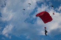NAVAL STATION ROTA, Spain (June 21, 2018) U.S. and Spanish Special Operations Forces parachute from a C-130T Hercules during bilateral training on the Arleigh Burke-class guided-missile destroyer USS Porter (DDG 78), June 21, 2018.