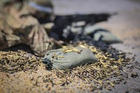 M240B machine gun brass piles up during weapons training at the 254th Regiment’s Infantry Advanced Leader Course on Joint Base McGuire-Dix-Lakehurst, N.J., May 2, 2018.