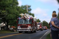 Fire truck parade. Original public domain image from Flickr