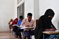 Secondary students take their national examinations in Mogadishu, Somalia, on 22 May 2018.