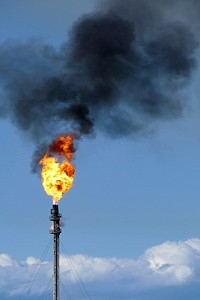 Gas flare on top of a flare stack at Preemraff Lysekil 4. Free public domain CC0 image.