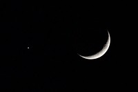Close up crescent moon and Venus. Original public domain image from Flickr
