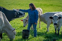 Tammy Higgins is a multi-generational Native American rancher who raises 80 head of cattle on here farm in of Okfuskee County, Oklahoma.USDA photo by Preston Keres. Original public domain image from Flickr