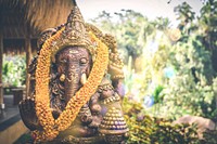 Hindu Lord Ganesha statue background. Free public domain CC0 photo.