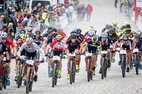 Bicycle race competition, location unknown, date unknown.