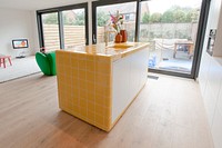 Kitchen island and interior. Free public domain CC0 photo.