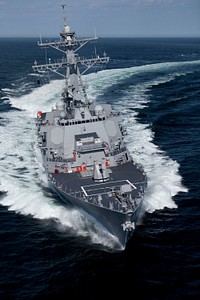 The Pre-Commissioning Unit (PCU) Jason Dunham (DDG 109) conducts sea trials in the Atlantic Ocean May 20, 2010.