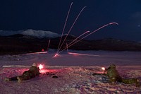 '1 Geronimo' paratroopers fire machine guns at JBER. Original public domain image from Flickr