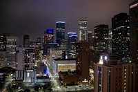 Houston, Texas at night. Original public domain image from Flickr