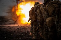 U.S. Marines with Combat Assault Company, attached to 2nd Battalion, 3rd Marine Regiment, conduct demolition breaching tactics during Exercise Bougainville II on Range 9, Pohakuloa Training Area, Hawaii, May 12, 2019.