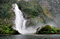 Lady Bowen Falls in Milford Sound is one of only two permanent waterfalls there, and it's also the tallest.