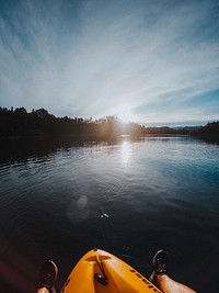 Person kayaking, adventure travel concept. Free public domain CC0 photo.