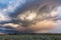 Sunset storm over the Washburn Range. Original public domain image from Flickr