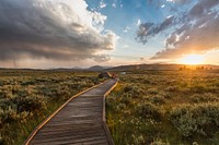 Enjoying sunset on Blacktail Deer Plateau. Original public domain image from Flickr