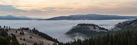 Yellowstone River Valley filled with fog. Original public domain image from Flickr