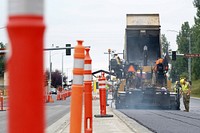 Civilian and active-duty Airmen assigned to the 773d Civil Engineer Squadron perform roadway maintenance, repaving, and replacement of concrete pads on the runway areas on Joint Base Elmendorf-Richardson, Alaska, Aug. 1, 2019. Civil engineer Airmen keep military facilities, utilities, roadways and runways in peak condition to support the diverse and challenging missions demanded of America's Air Force every day. (U.S. Air Force photo/Justin Connaher). Original public domain image from Flickr