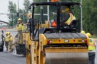 Civilian and active-duty Airmen assigned to the 773d Civil Engineer Squadron perform roadway maintenance, repaving, and replacement of concrete pads on the runway areas on Joint Base Elmendorf-Richardson, Alaska, Aug. 1, 2019. Civil engineer Airmen keep military facilities, utilities, roadways and runways in peak condition to support the diverse and challenging missions demanded of America's Air Force every day. (U.S. Air Force photo/Justin Connaher). Original public domain image from Flickr