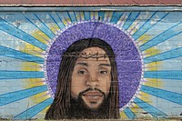 Holy Mural in New Orleans, on a Building Washington Ave opp Lafayette Cemetery No. 2, New Orleans, Louisiana- September 13, 2019.  The Way Jesus Christ Christian Church. Original public domain image from Flickr